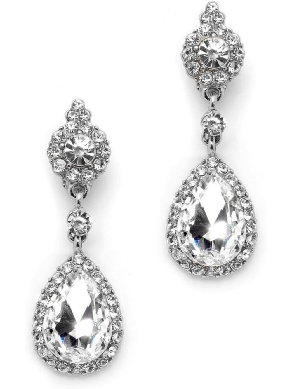 Elegant Black Crystal Teardrop Dangle Earrings for Brides, Prom & Special Events